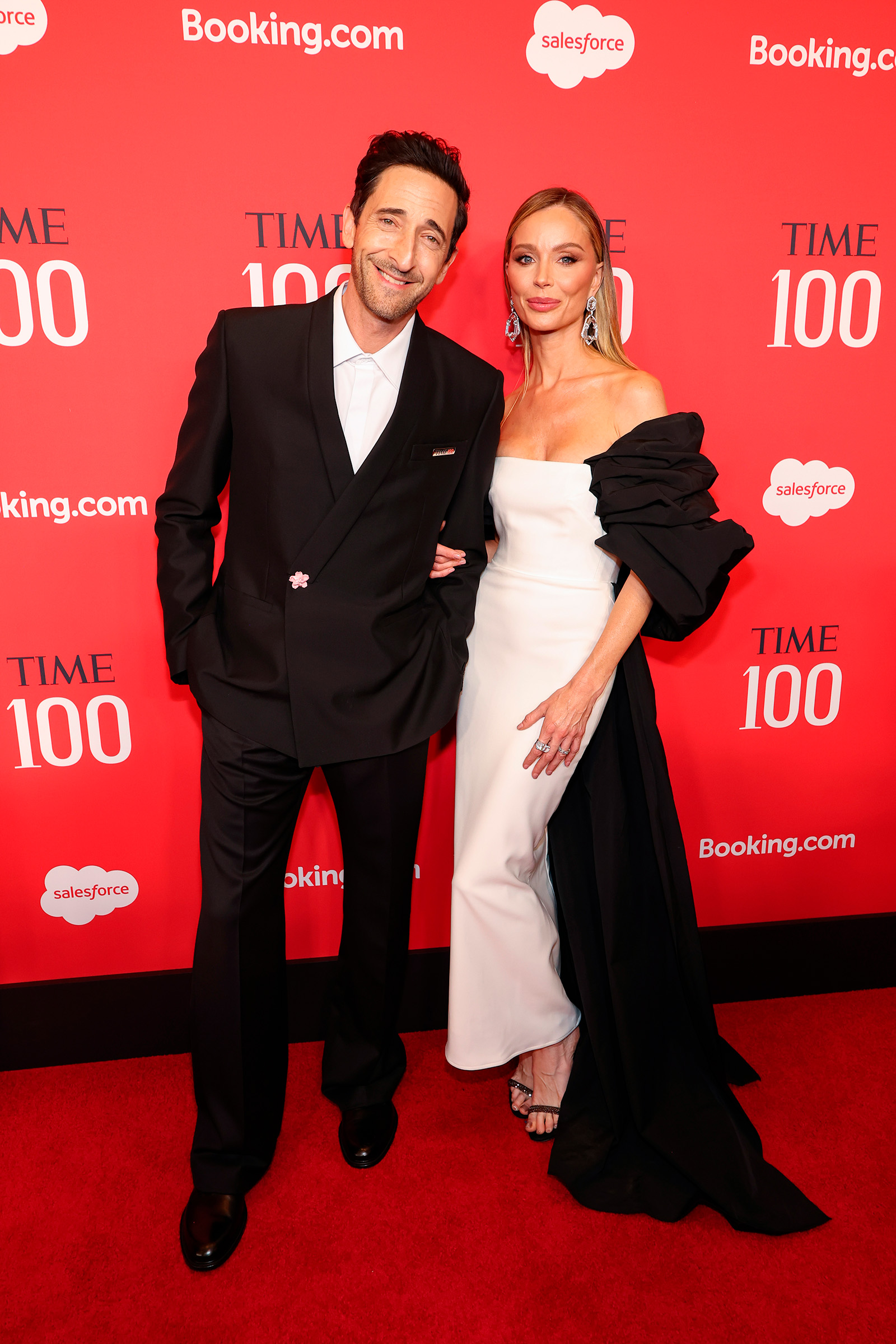 Эдриан Броуди в Louis Vuitton и Джорджина Чепмен в Marchesa премия Time100 Gala 2025