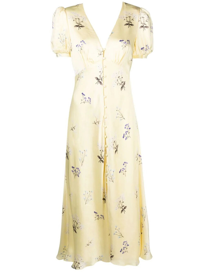 Self-Portrait платье с V-образным вырезом и цветочным принтом