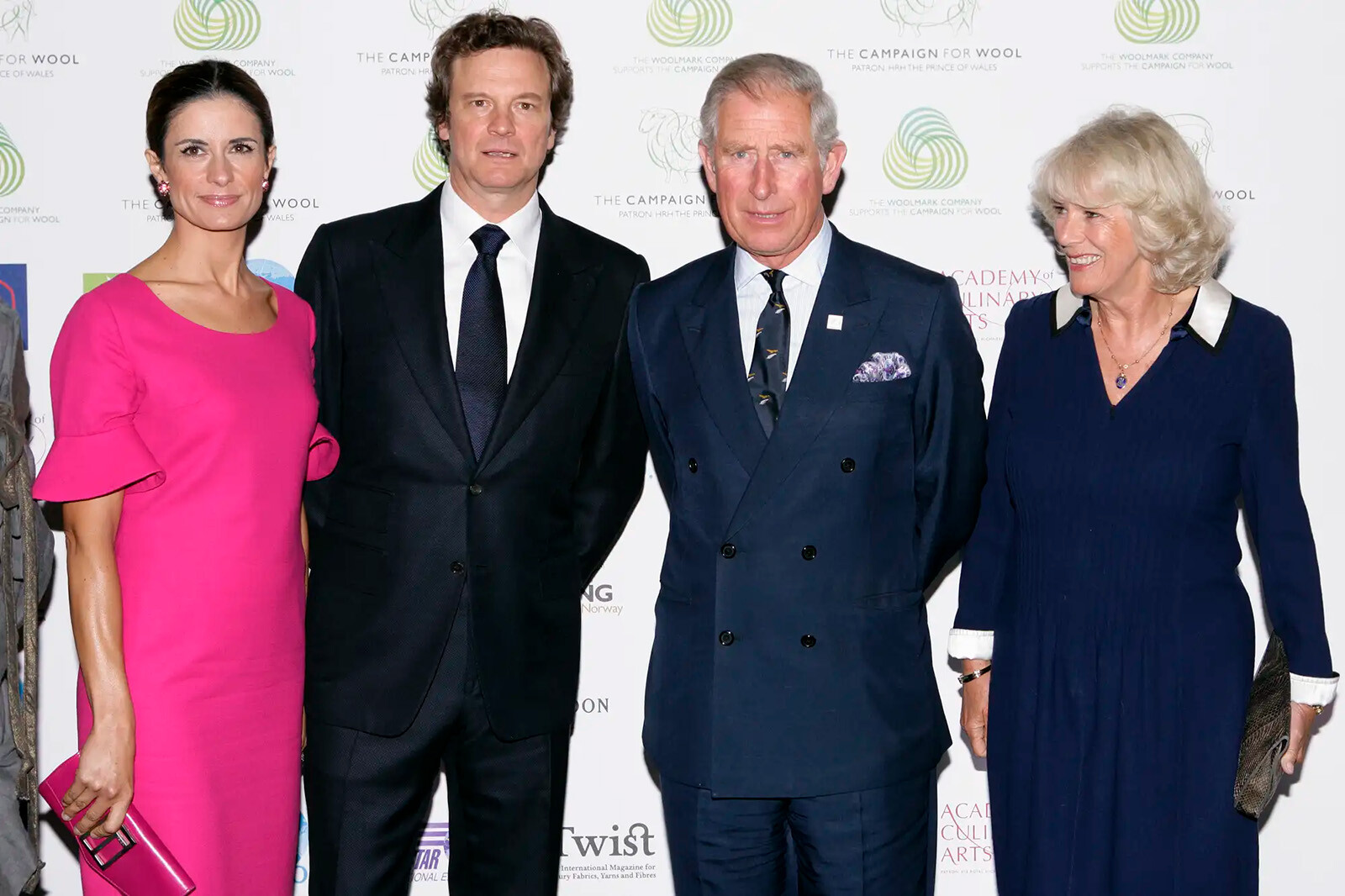 Ливия и Колин Ферт с королем Карлом и королевой Камиллой в 2011 году